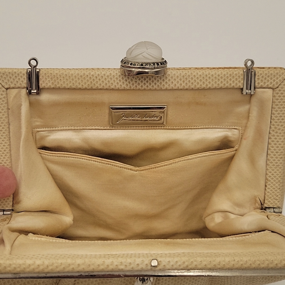 Vintage Judith Leiber Cream Lizard Clutch - Picture 3 of 11